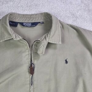 VTG 90s Polo Ralph Lauren Tan Full Zip Harrington Bomber Jacket Men's XXL Casual
